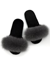 Жіночі домашні капці Пухнастики Family Story з опушкою сірого кольору