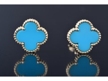 Сережки у стилі Van Cleef, бірюза - Купити