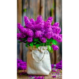 Алмазна мозаїка бузок у мішечку 40*50 см