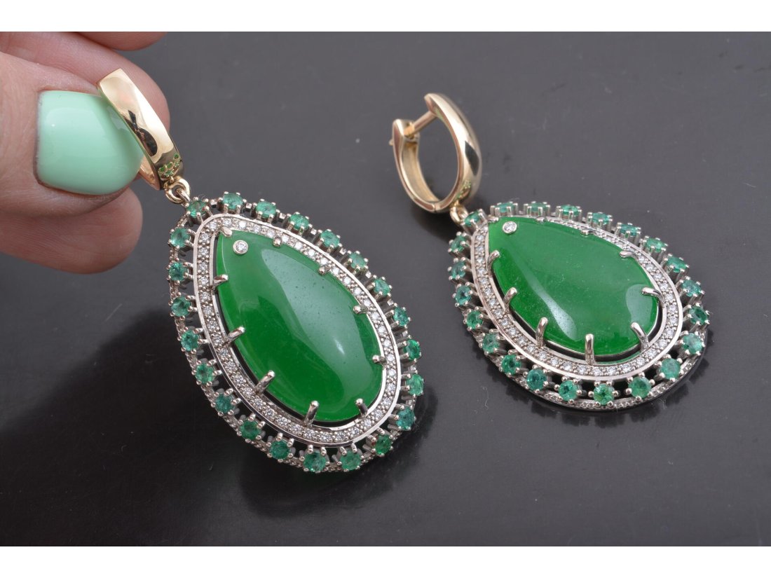 Сережки із смарагдами та діамантами