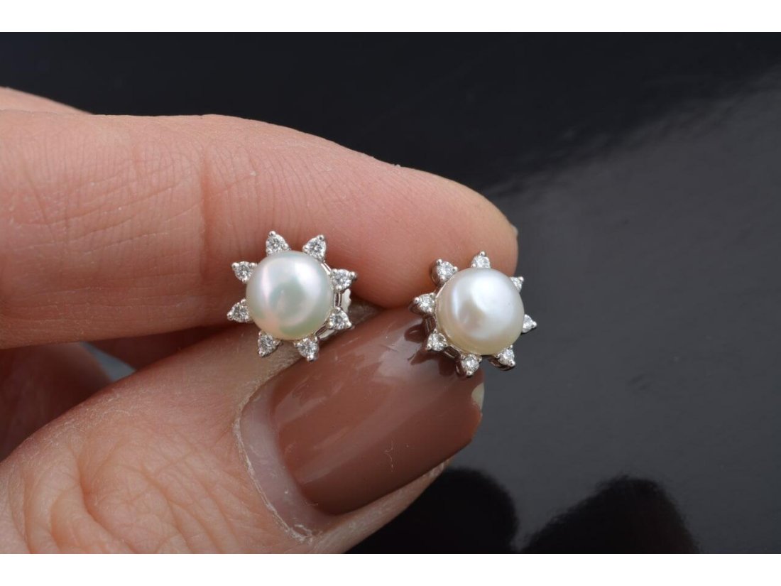 Сережки з перлами і діамантами - Фото4 Сережки з перлами і діамантами
