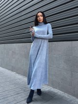 Трендова сукня гольф максі INNOE 270384-11 Сіро-блакитний - Innoe