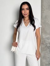 Базова блуза casual із креп-жатки INNOE 550030-26 Білий