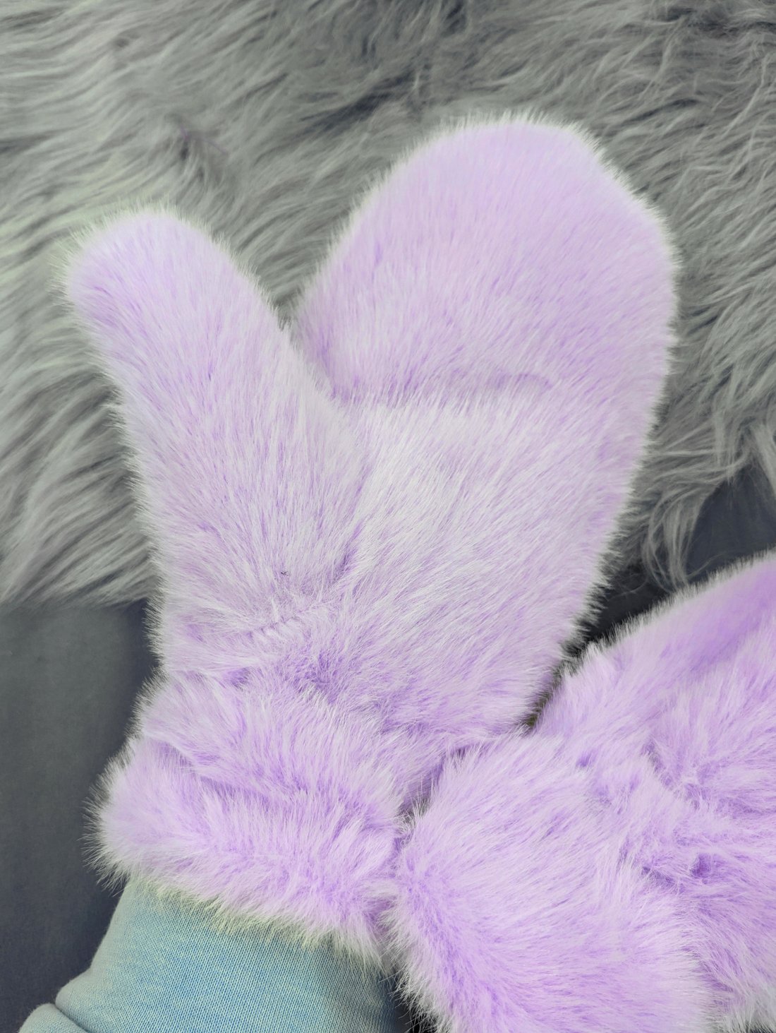 Стильні зимові хутряні рукавиці для морозної погоди INNOE 85005-2 Лавандовий - Innoe