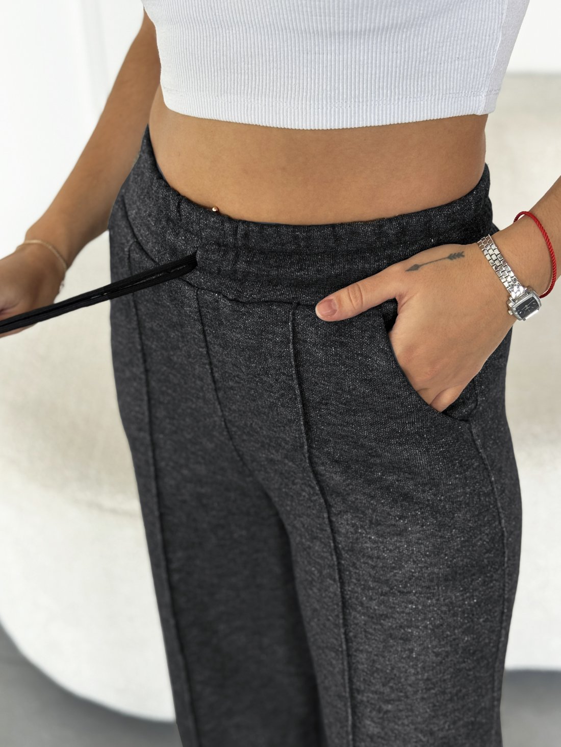 Жіночі теплі штани вільного крою з турецької тринитки INNOE 300031-2 Чорний