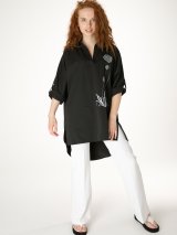Черная блуза-туника Innoe с вышивкой-9