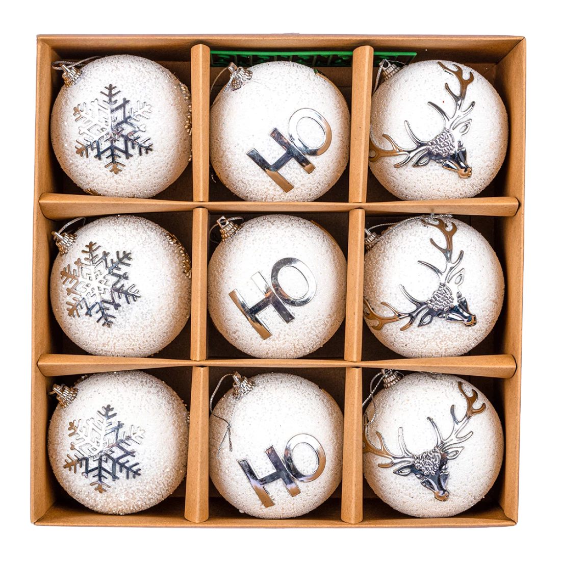 Ялинкові кульки зимова казка 7 см, 9 шт., набір