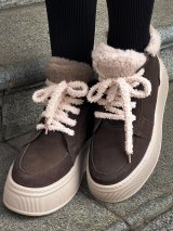 Жіночі замшеві черевики з хутром на платформі INNOE 777562-1 Коричневий