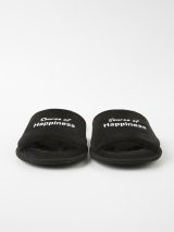 Чоловічі домашні капці Класичні з принтом Source of happiness, відкриті Чорні анатомічні - 987 - товари що змінюють свідомість