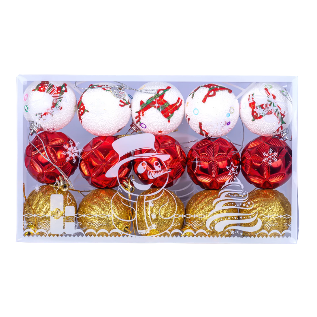 Ялинкові кулі зимові 4,5 см, 15 шт., набір