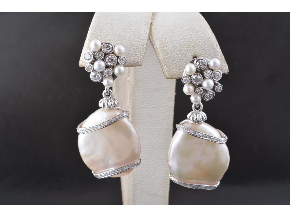 Сережки з перлинами ручної роботи