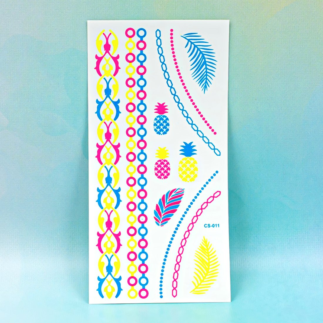 Неонові татуювання Браслети та Ананаси 21 см - Pobut