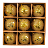 Ялинкові кулі золота ніч 7 см, 9 шт., набір