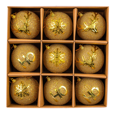 Ялинкові кулі золота ніч 7 см, 9 шт., набір - Купити