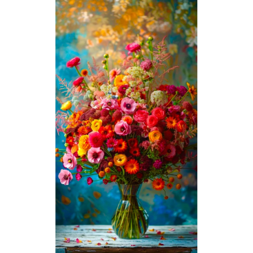Алмазна мозаїка красиві квіти 40*50 см - Купити