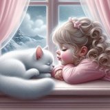 Девочка с котиком 30х40 оптом, фото 5227