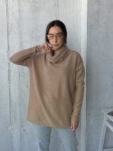 Довгий вільний светр туніка в стилі INNOE Oversize 230222-3 Бежевий - Купити