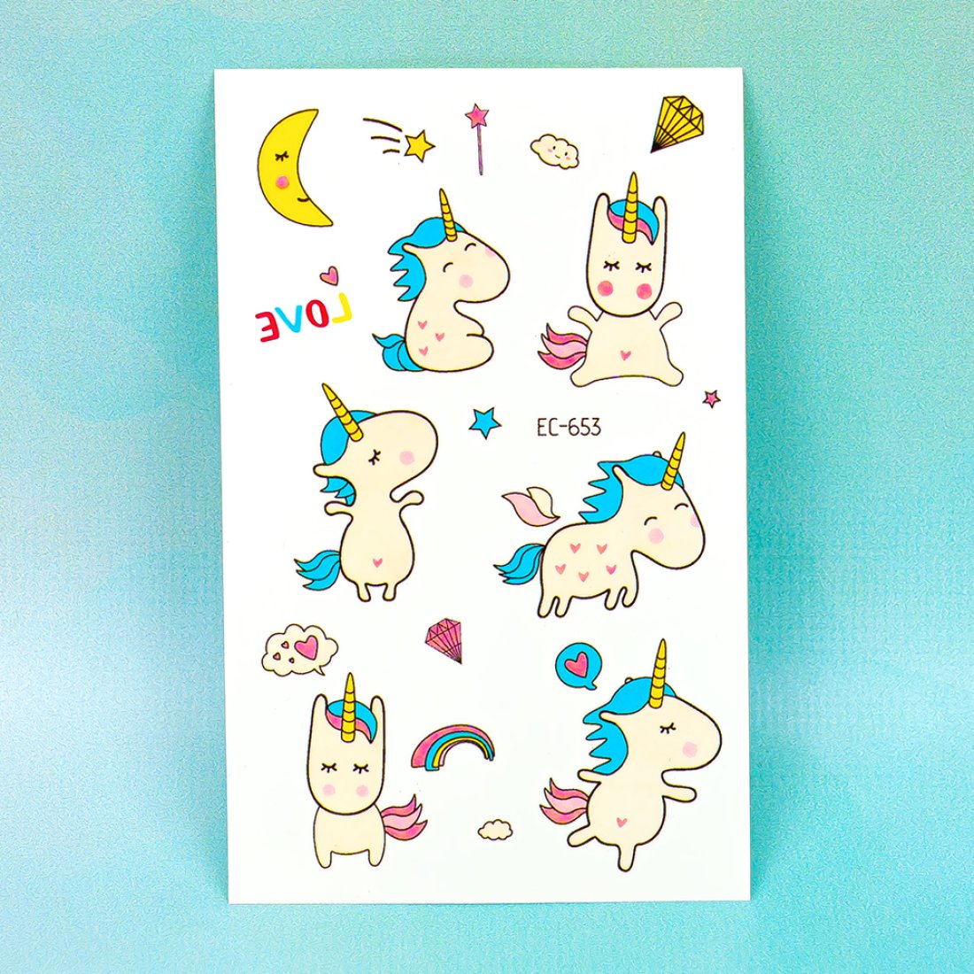 Дитячі перекладні татуювання Єдинороги EC-653