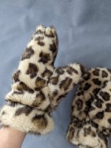 Зимові рукавиці з штучного хутра з принтом леопард INNOE 85005-4 Леопардовий