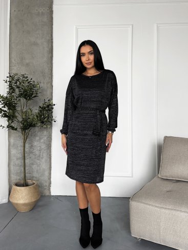 Елегантна сукня з люрексовим блиском INNOE 270588-1 Чорний - Купити