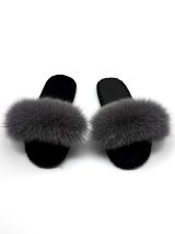 Жіночі домашні капці Пухнастики Family Story з опушкою сірого кольору
