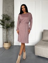 Вечірня сукня з люрексом INNOE 270588-1 Пудровий