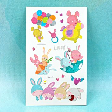 Дитячі перекладні татуювання Зайці JN-337 - Купити