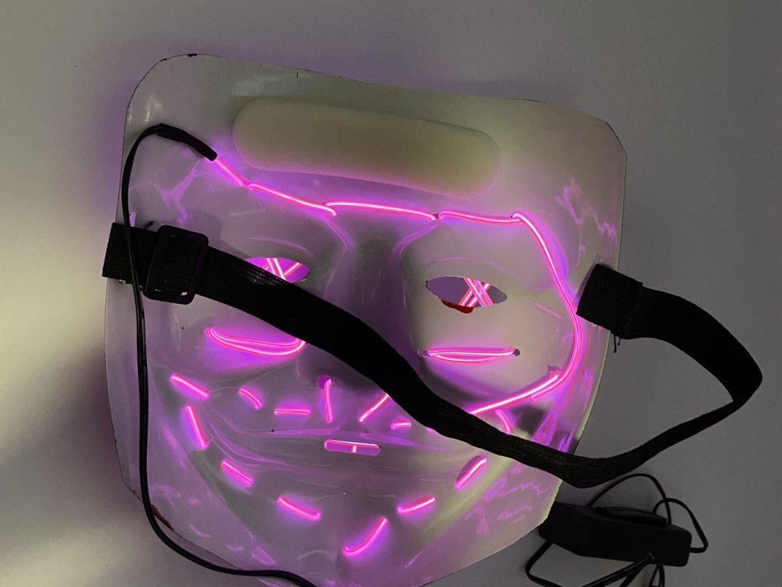 Маска неонова, що світиться. Червона. - Кристалік