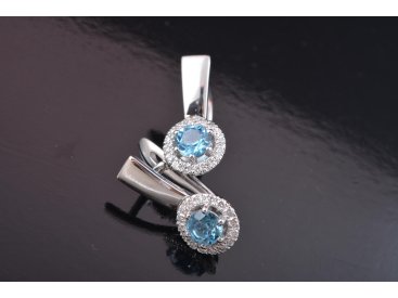 Сережки із топазом та діамантами - Купити