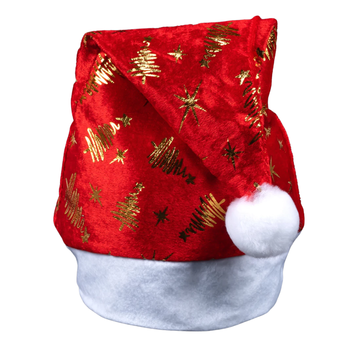 Новорічна шапка червона ялинка 40 см