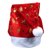 Новорічна шапка червона ялинка 40 см