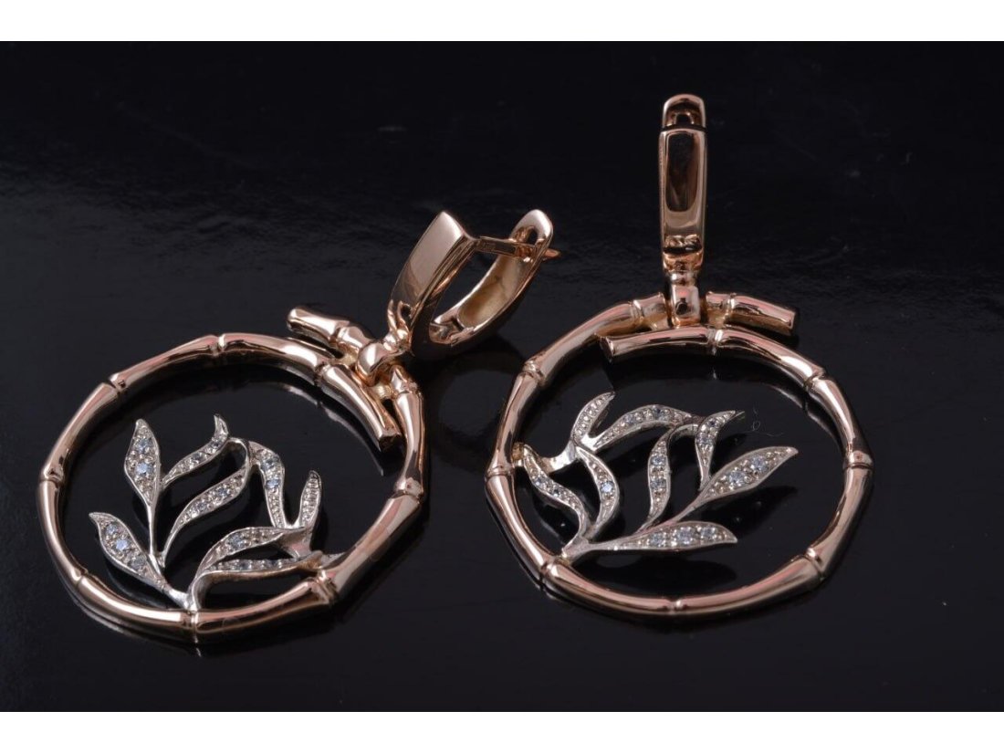 Сережки "Бамбук" у стилі Carrera Carrera - Фото1 Сережки "Бамбук" у стилі Carrera Carrera