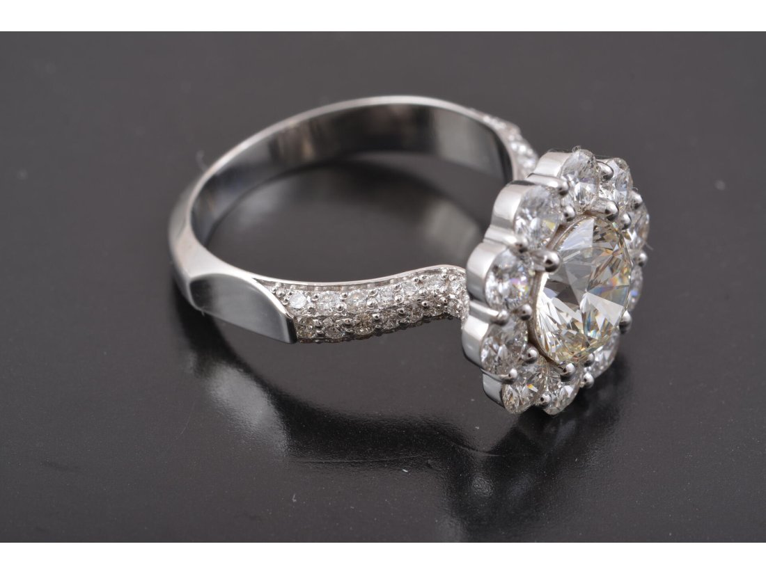 Каблучка з діамантом &quot;Ромашка&quot;