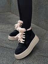 Зимові черевики з натуральної замші з м’яким хутром усередині INNOE 777562-3 Чорний - Купити