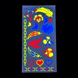 Неонові татуювання Серця та Пір'я 21 см