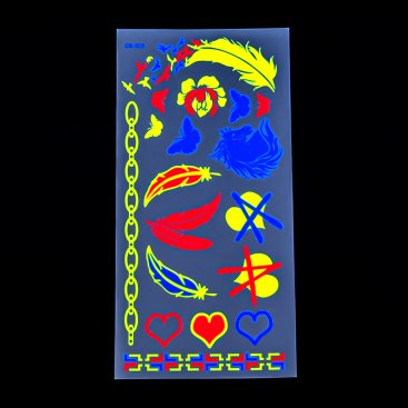 Неонові татуювання Серця та Пір'я 21 см - Купити