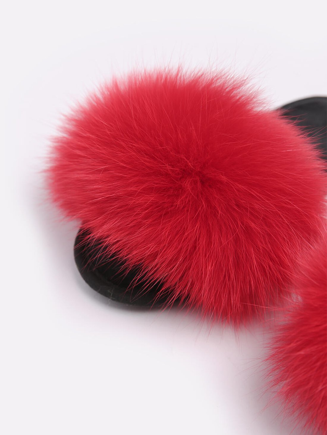 Жіночі домашні капці Пухнастики кольору Пристрасний Червоний FLEX з натуральним хутром песця, Family Story - Buy
