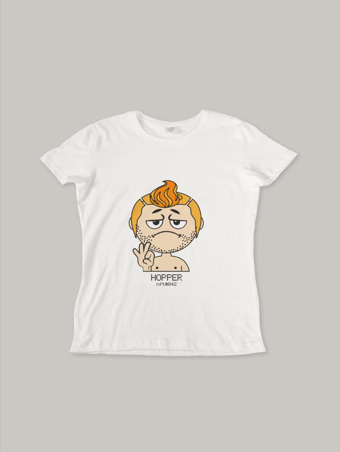 Чоловіча футболка, біла з принтом аватара Hopper 042 - Купити