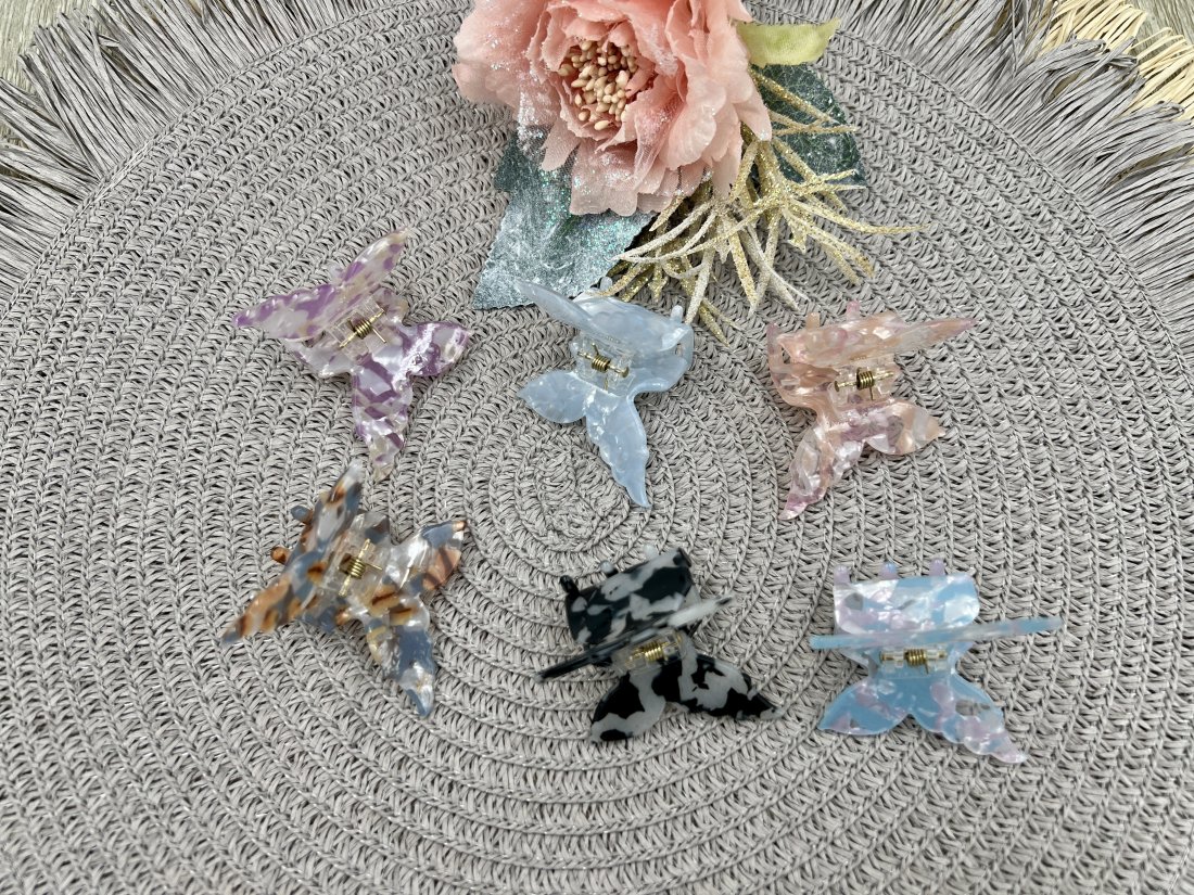 Краби для волосся метелик. Французький пластик. 4,5cм.