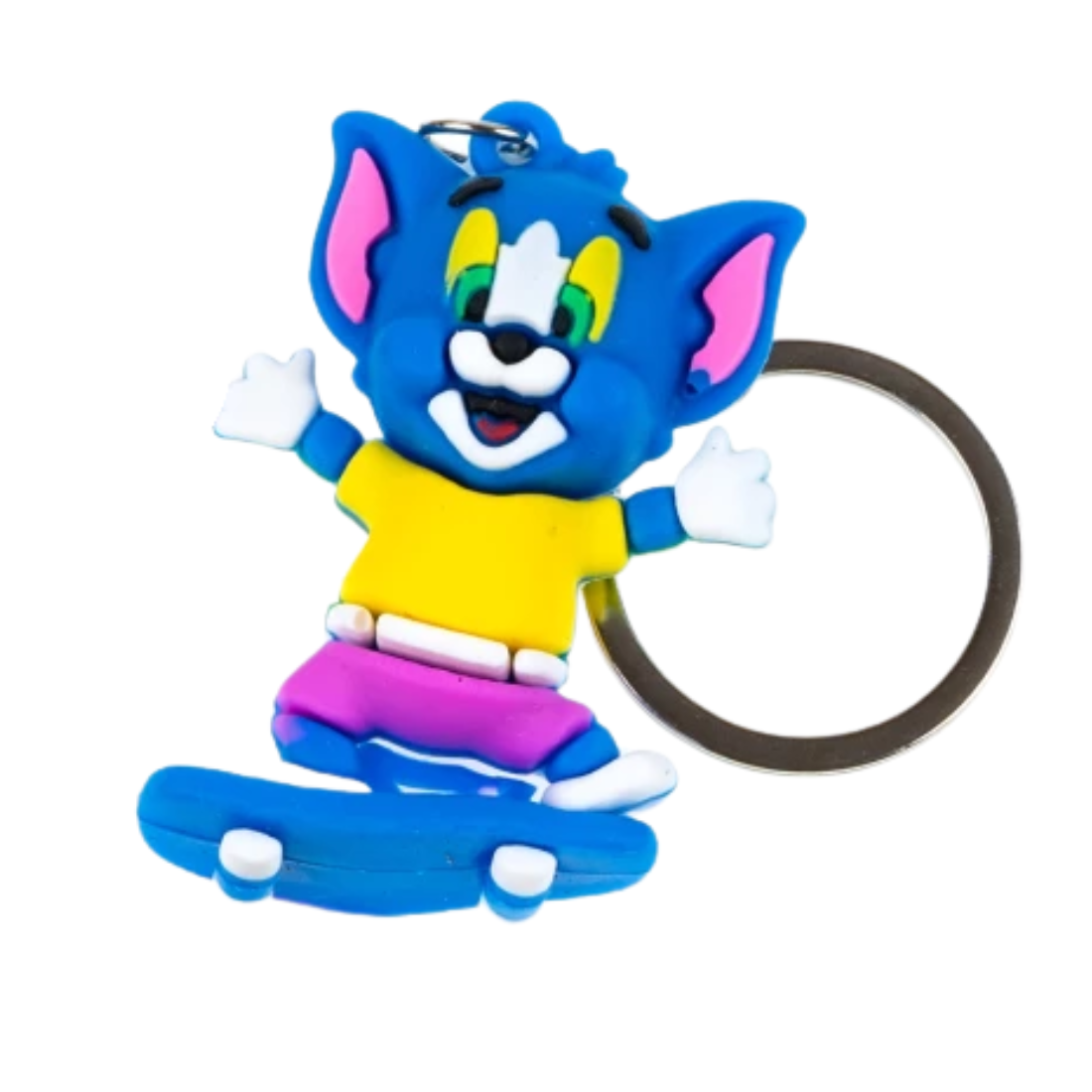 Брелоки Кіт на скейті гумові 10 см - Pobut