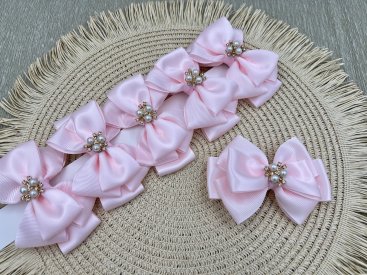 Бантики на затиску рожевий. - Купити