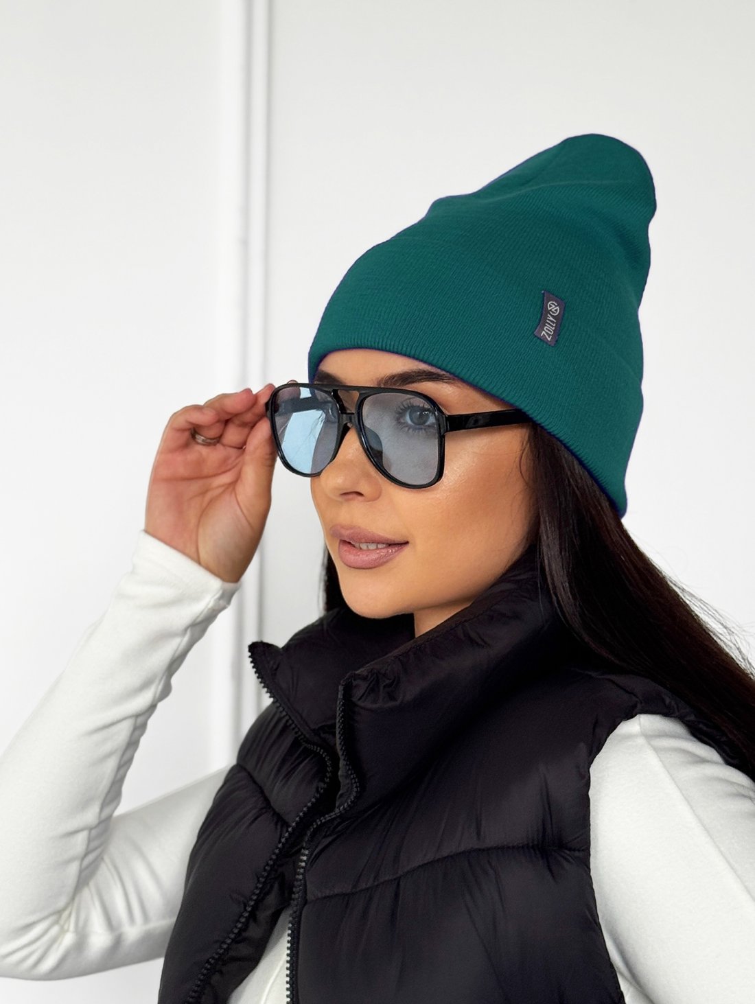 Модна подвійна жіноча шапка INNOE 950118-1 Темно-зелений - Innoe