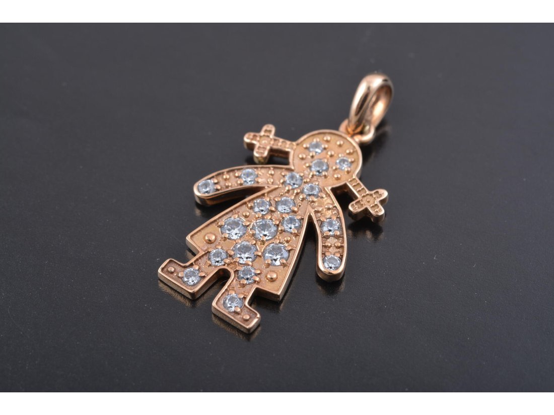 Підвіс «Печивко-дівчинка» із камінням - Багира