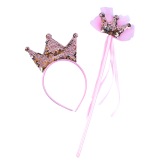 Набір обруч з чарівною паличкою Коронки з паєтки