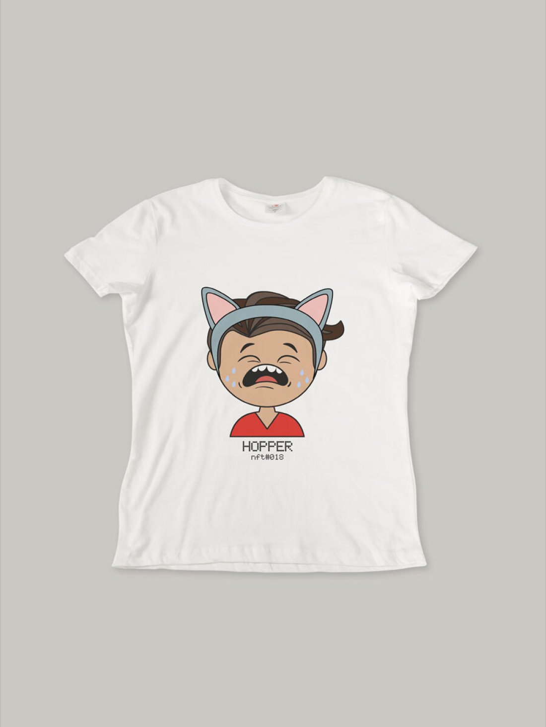 Чоловіча футболка, біла з принтом аватара Hopper 018 - Купити