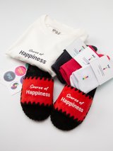 Комплект «Стан Щастя та впевненості» - футболка та червоні капці з принтом «Source of happiness» та 3 пари шкарпеток
