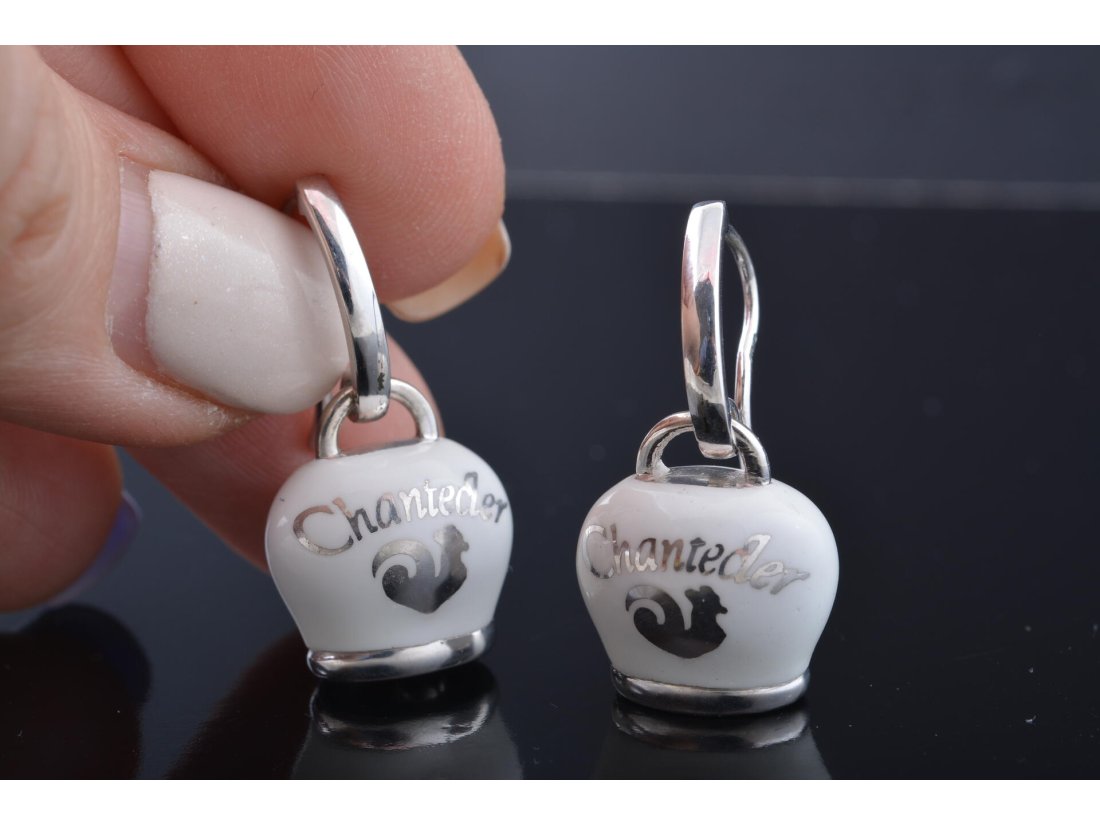 Сережки з емаллю в стилі Chantecler, срібло