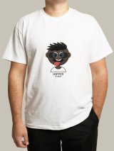 Чоловіча футболка, біла з принтом аватара Hopper 047
