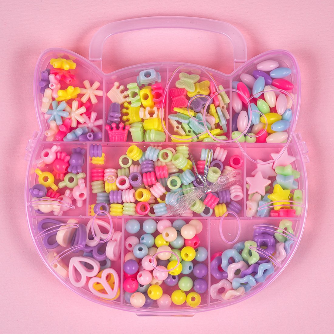 Набір намистин для плетіння браслетів Котик 14 см - Pobut