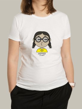 Жіноча футболка, біла з принтом аватара Hopper 065 - Купити
